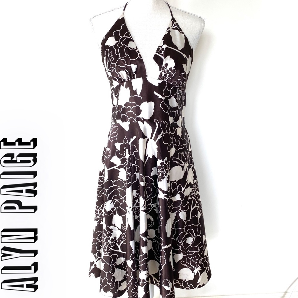 Alyn Paige Brown and white dress